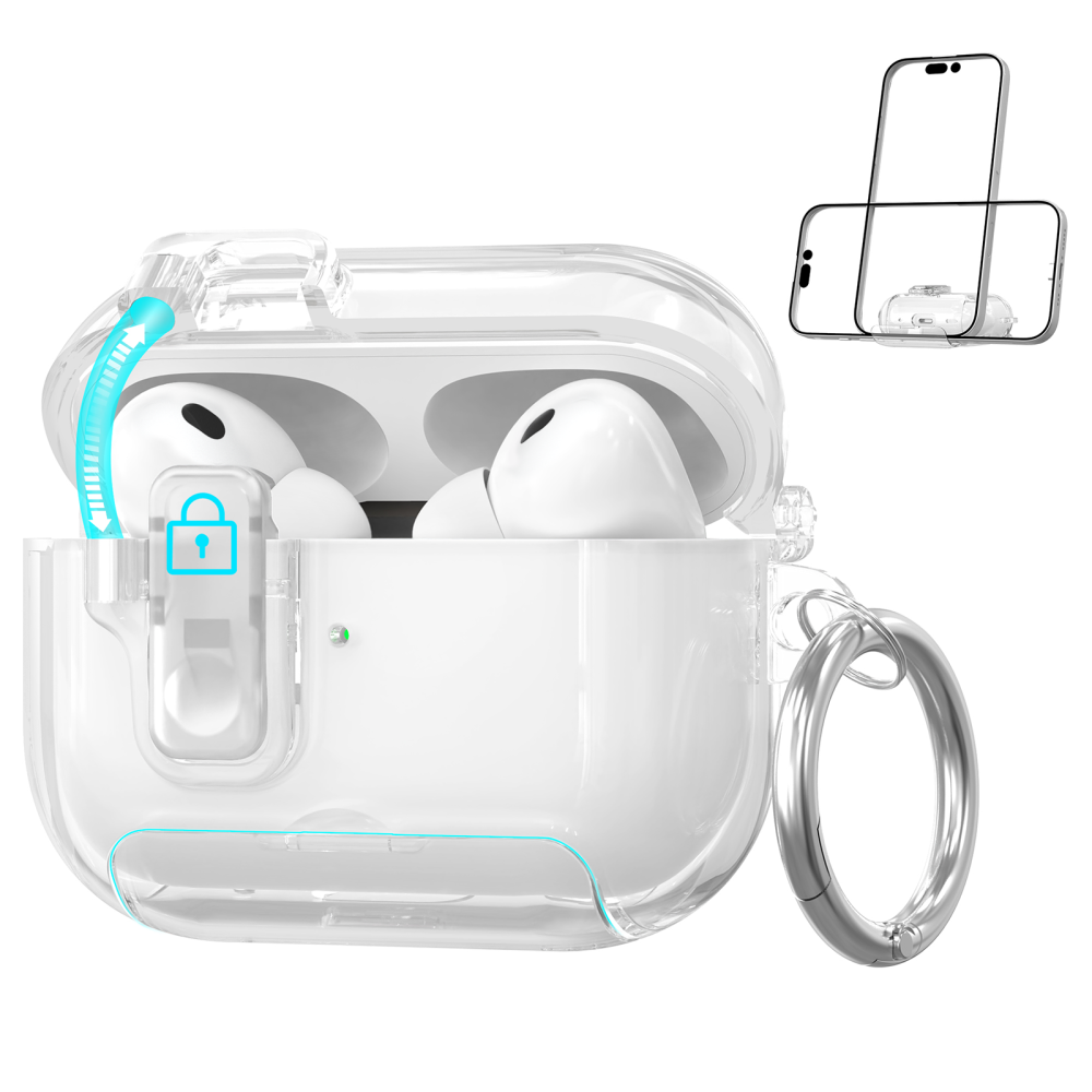 AhaStyle Easy Switch Button TPU Case for Airpods Pro 3 Clear