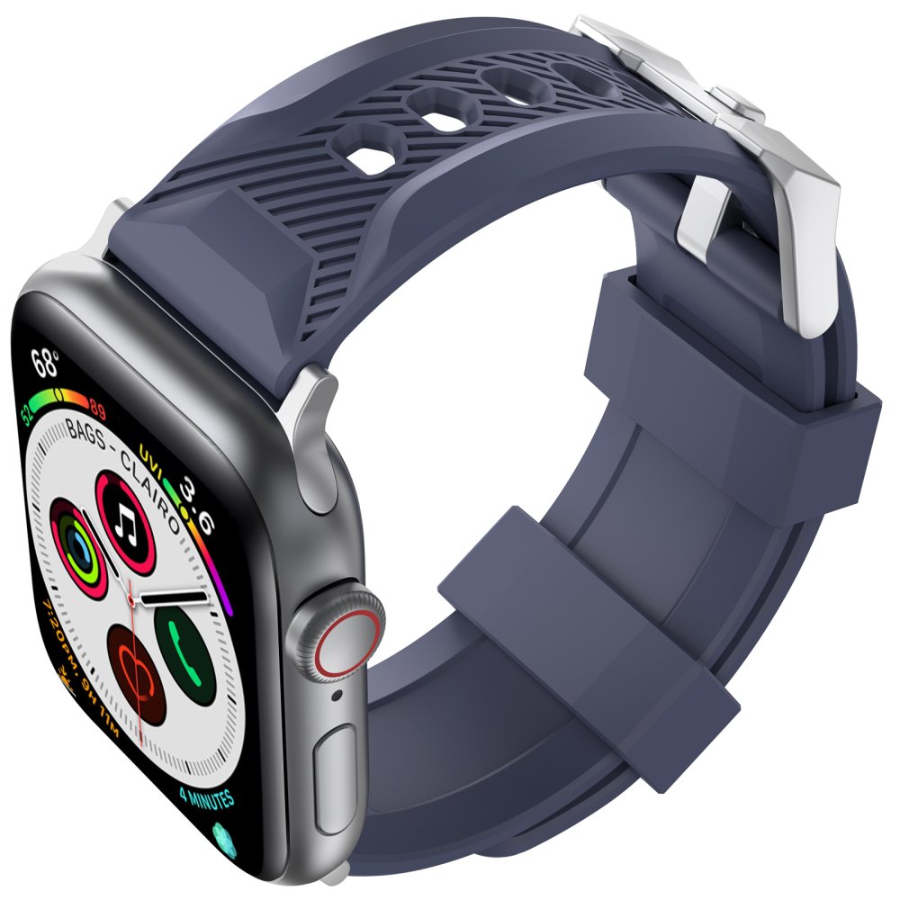 AhaStyle Premium Silicone Rugged Design Band for Apple Watch 42/44mm Midnight Blue