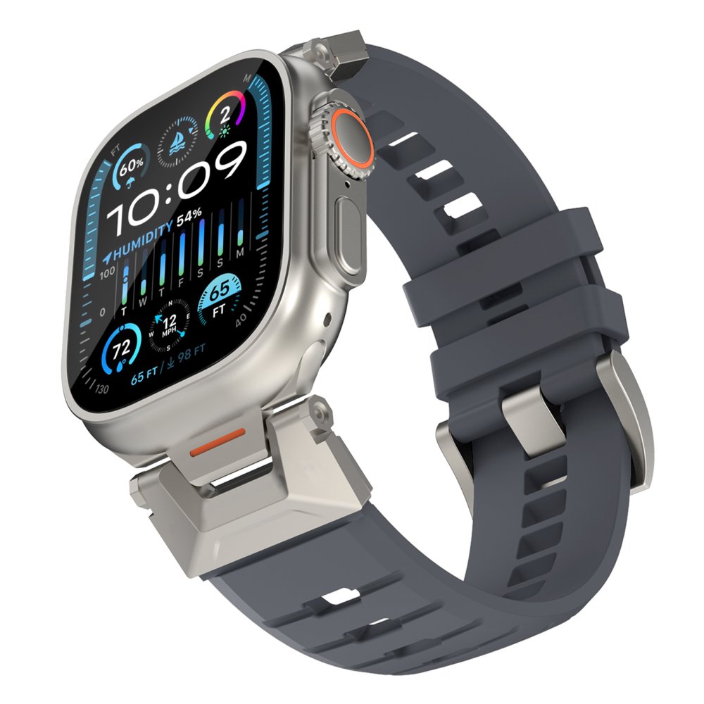 AhaStyle Rubber Rugged Band for Apple Watch 42/44/45/46/49 mm Gray