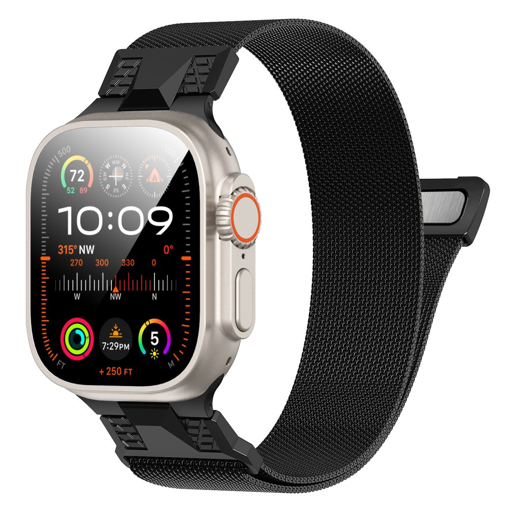 AhaStyle Stainless Steel Magnetic Band for Apple Watch 42/44/45/46/49 mm  Black