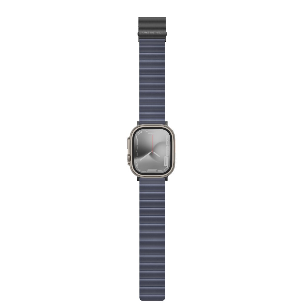 AmazingThing Leather Strap for Apple Watch 42/44/45/46/49 mm Blue