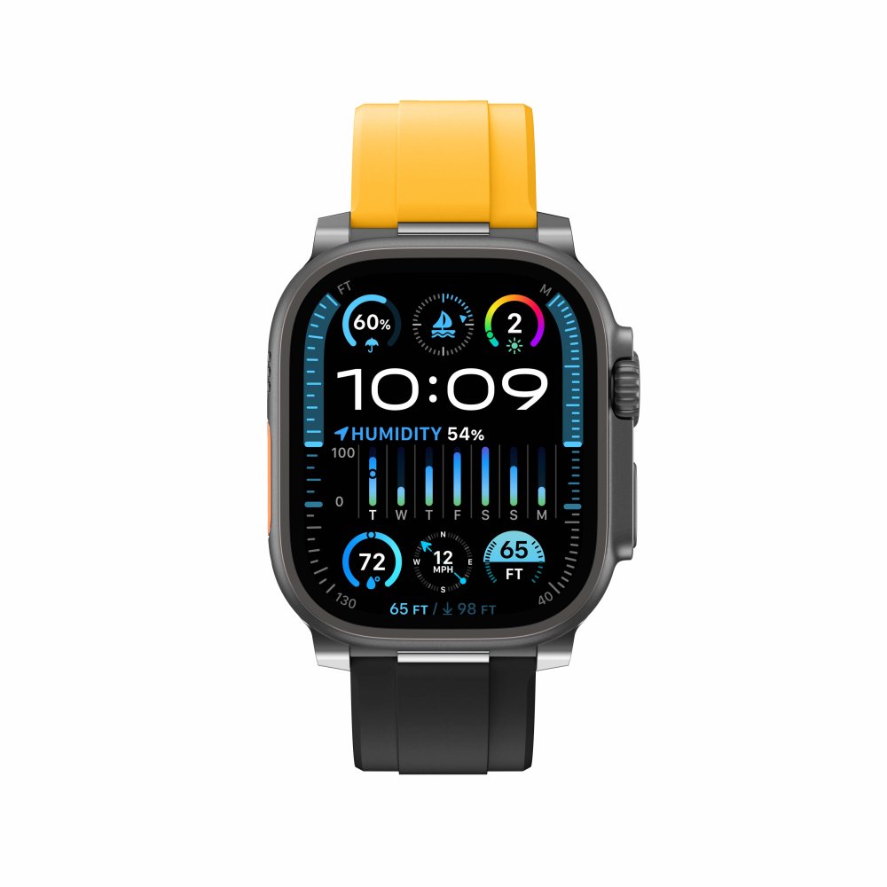 AmazingThing Chrono Band for Apple Watch 42/44/45/46/49 mm Black/Munsell Yellow