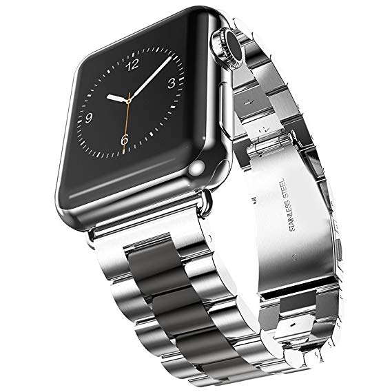 Stainless Steel Bracelet for Apple Watch 42/44mm Silver/Black