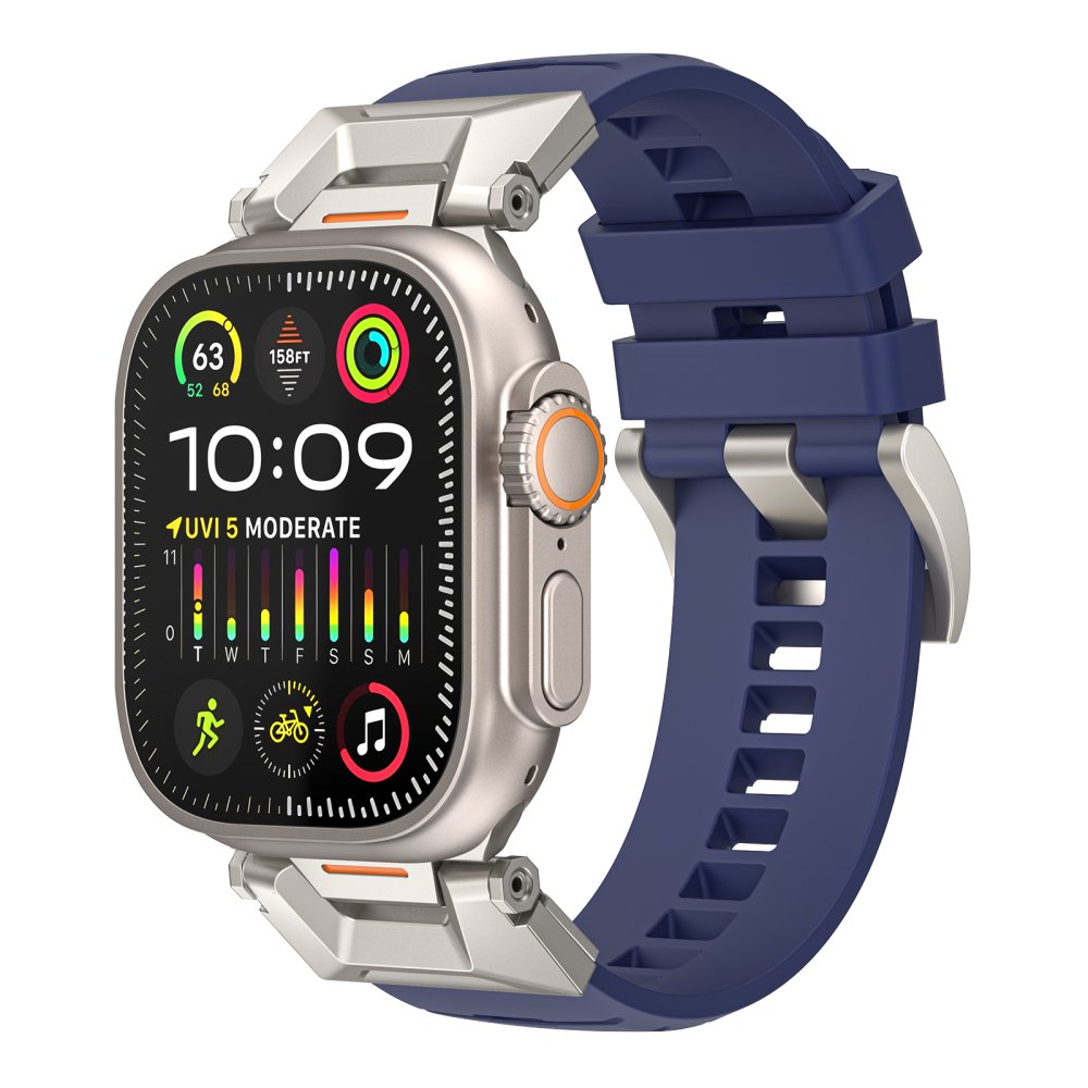 AhaStyle Rubber Rugged Band for Apple Watch 42/44/45/46/49 mm Navy Blue
