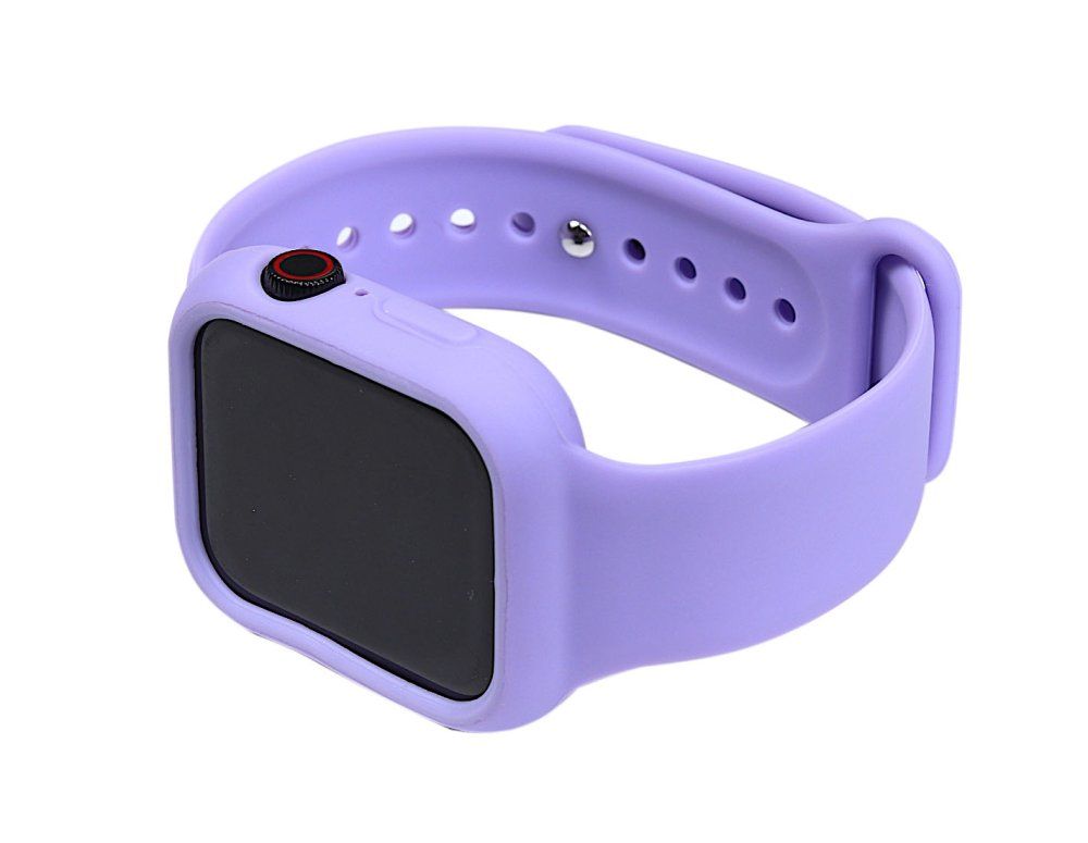 Silicone Watch Band Full Cover for for Apple Watch 44mm S/M Lilac Cream