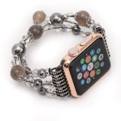 Crystal Jewelry Watch Band for Apple Watch 42/44/45 mm Silver/Black