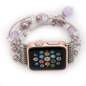 Crystal Jewelry Watch Band for Apple Watch 42/44/45 mm Silver/Purple