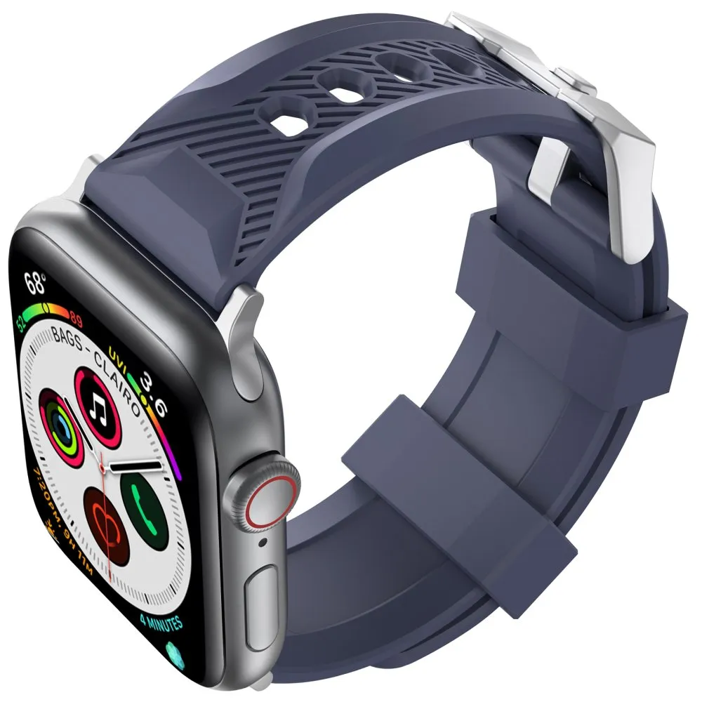 AhaStyle Premium Silicone Rugged Design Band for Apple Watch 42/44mm Midnight Blue