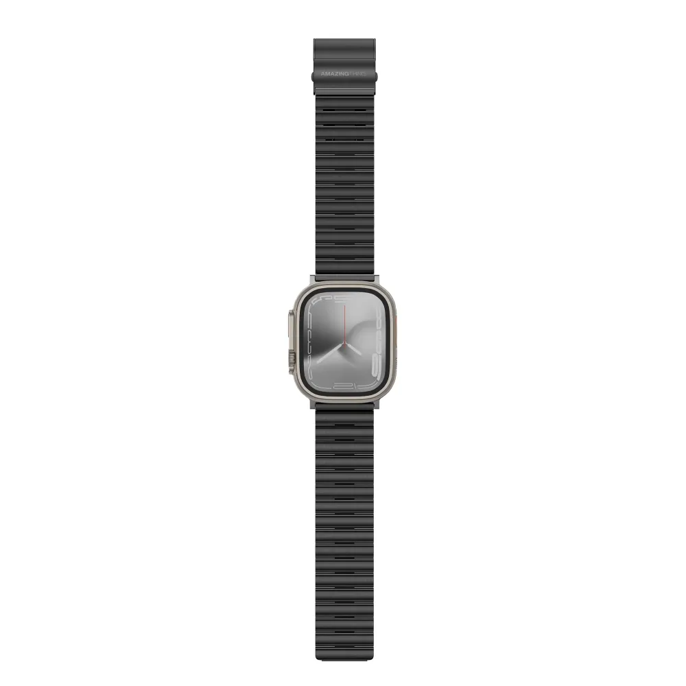AmazingThing Titan Steel Band for Apple Watch 42/44/45/46/49 mm Black