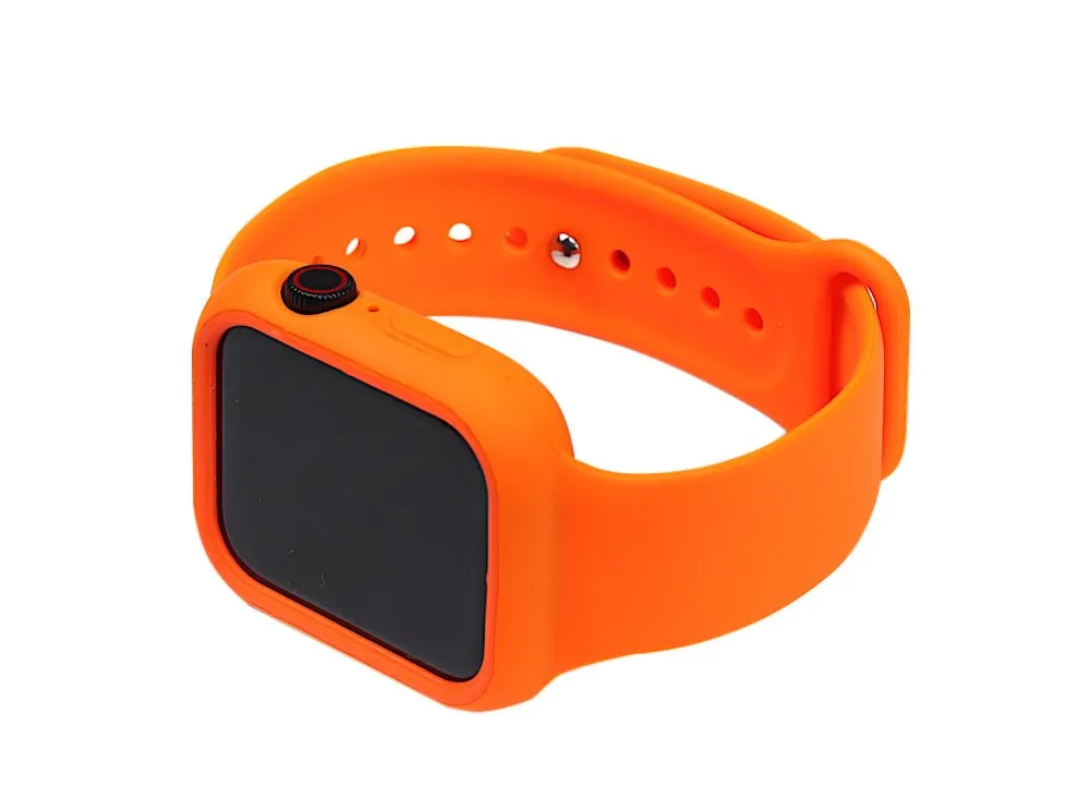 Silicone Watch Band Full Cover for for Apple Watch 40mm S/M Orange