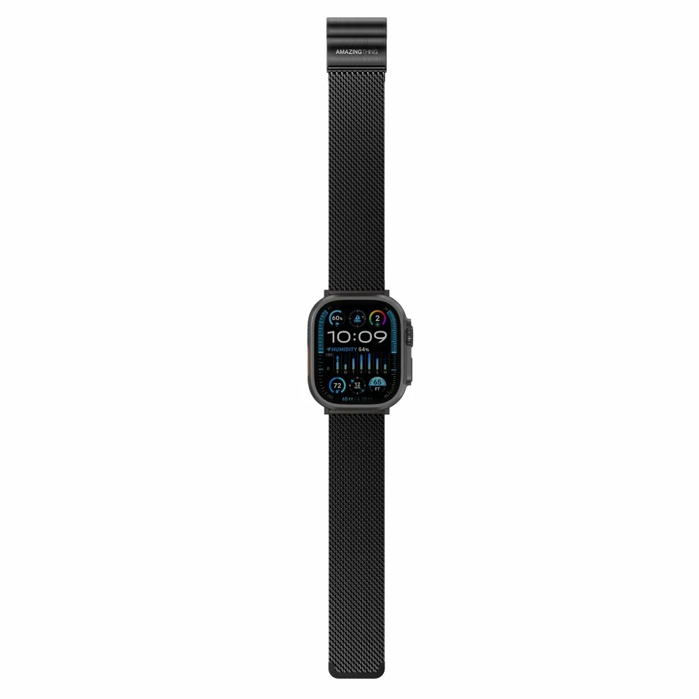 AmazingThing Premium Metal Band for Apple Watch 42/44/45/46/49 mm Black