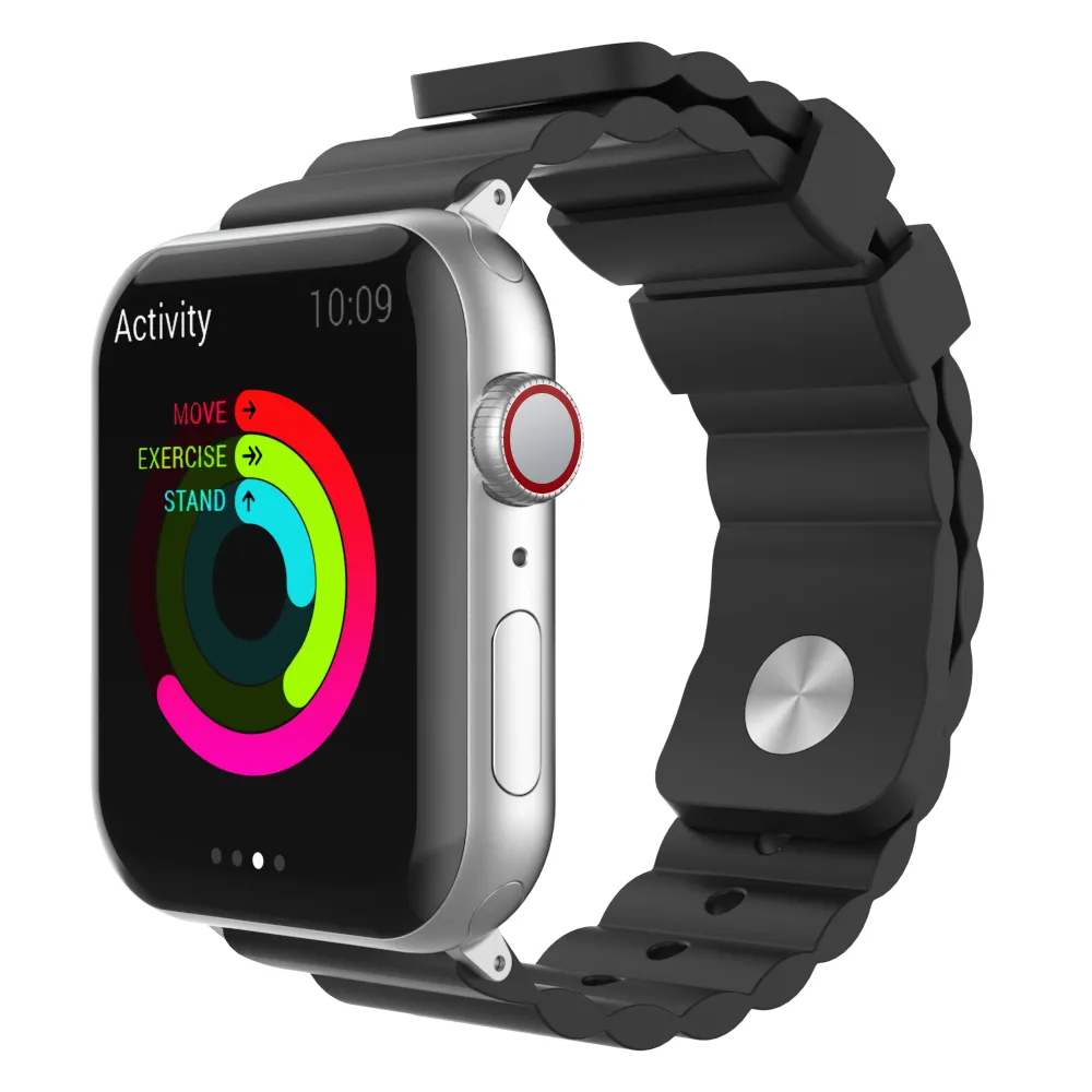 AhaStyle Premium Rugged Silicone Band for Apple Watch 38/40mm Black