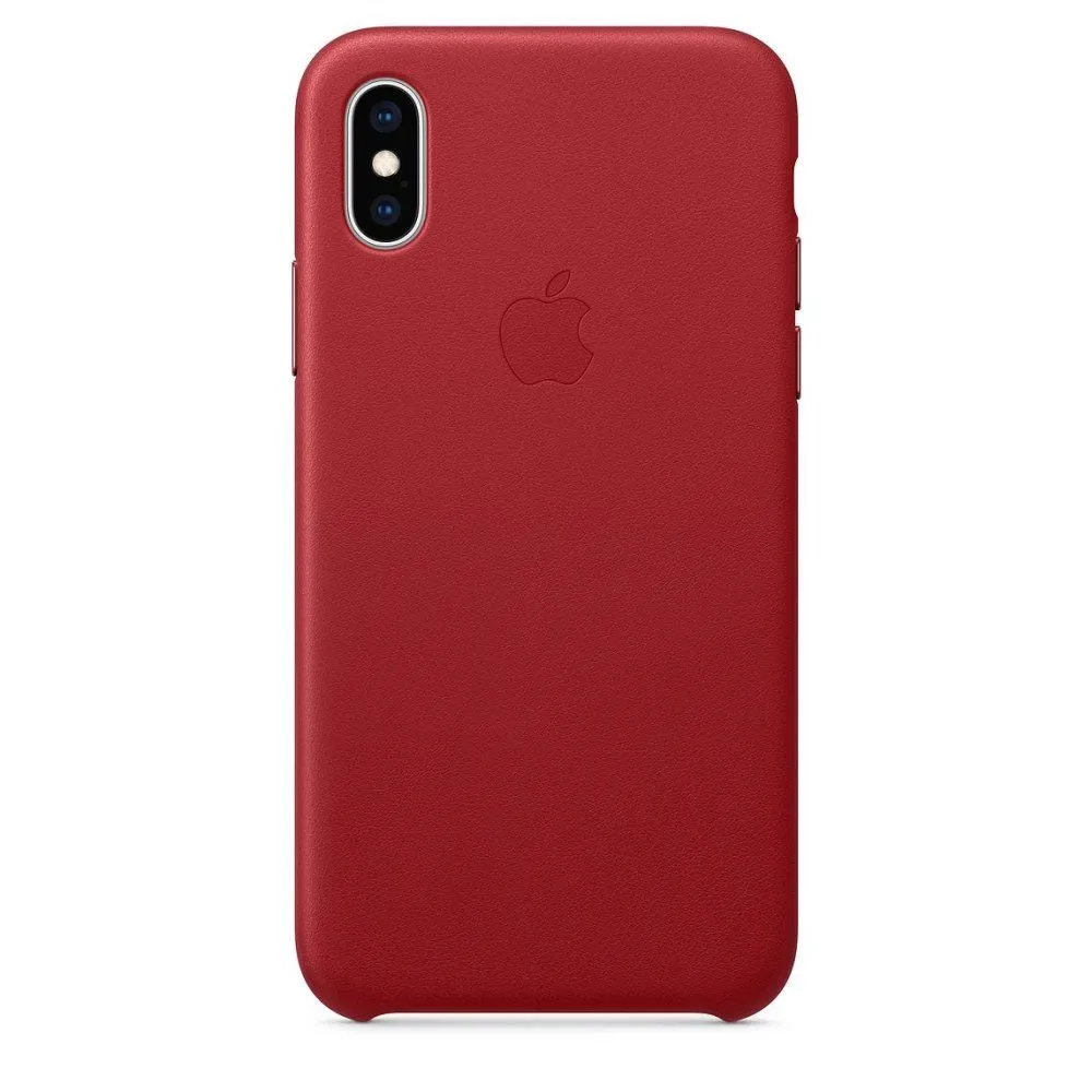 Apple Leather Case 1:1 for iPhone Xs Red
