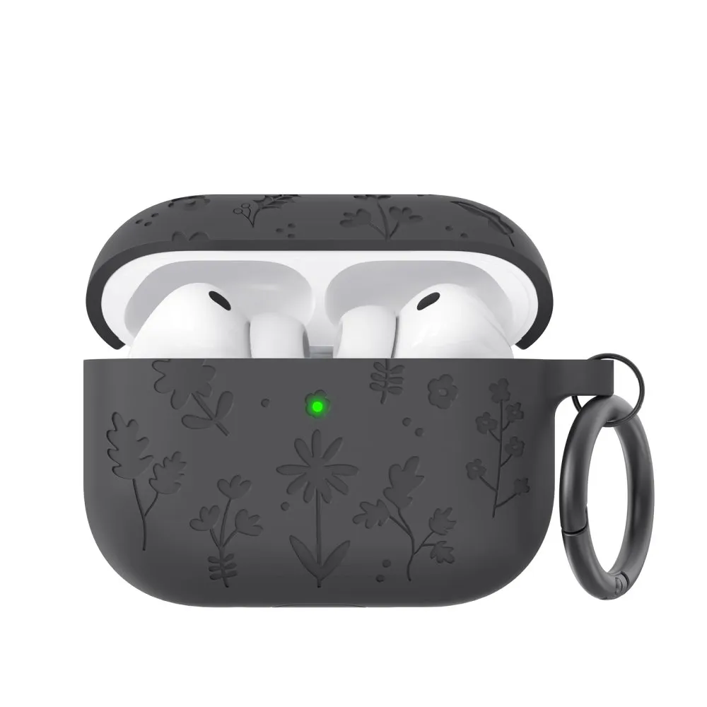 AhaStyle Flower Silicone Case for Airpods Pro 3 Dark Grey