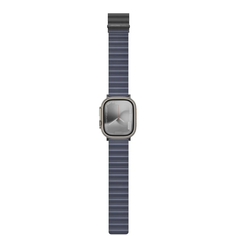 AmazingThing Leather Strap for Apple Watch 42/44/45/46/49 mm Blue