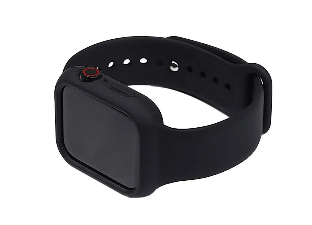 Silicone Watch Band Full Cover for for Apple Watch 40mm S/M Black