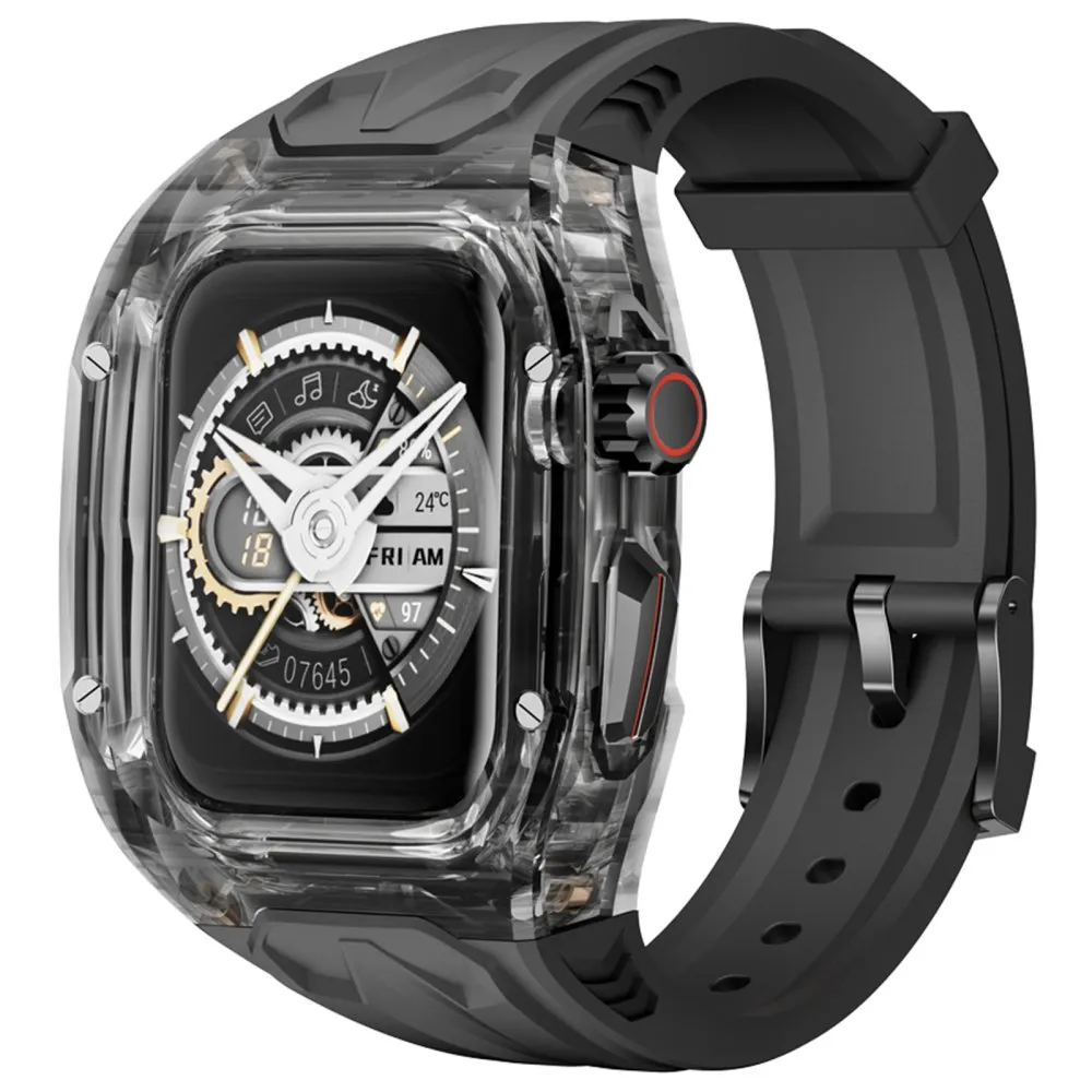 AhaStyle Premium PC+TPU Band for Apple Watch 49 mm Black/Clear Black
