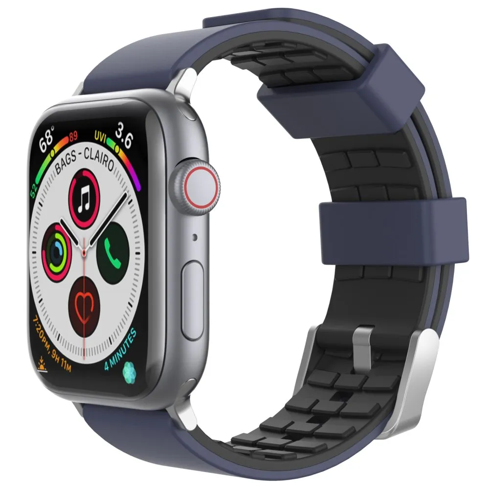 AhaStyle Premium Silicone Duotone Design Band for Apple Watch 42/44mm Midnight Blue/Black